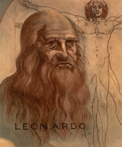 Porträt von Leonardo da Vinci mit seinem 
